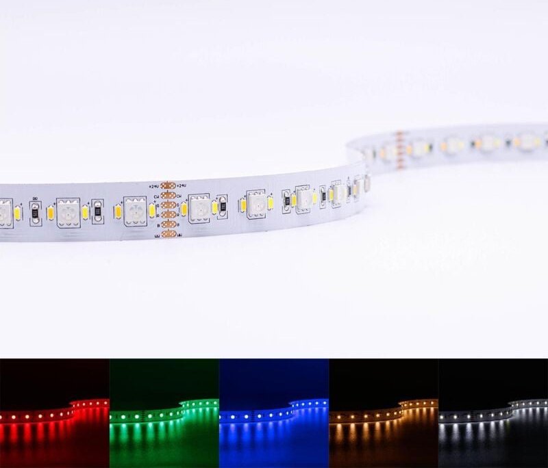 Strip 24V LED Streifen 5M 25,5W/m 180LED/m 15mm - Lichtfarbe: RGB+CCT - Schutzart: IP20
