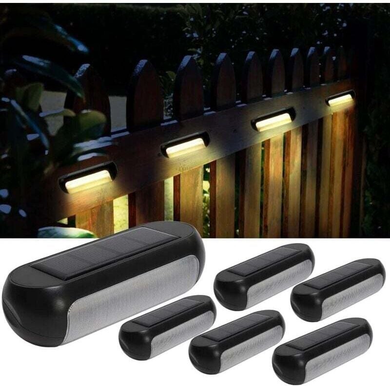 Solar-Gartenleuchten, 6er-Set Solar-Wandleuchten für den Außenbereich mit warmweißem und kaltweißem Licht, IP44 wasserdi...