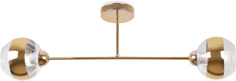 Asturia Gold Deckenleuchte 2 Flache Goldene Lampenschirme E27