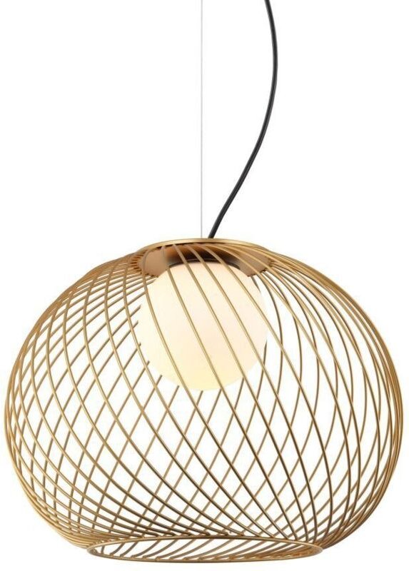 Clarisa - Moderner hängender Anhänger goldenes 1 Licht mit weißem Schatten, E27 - Italux