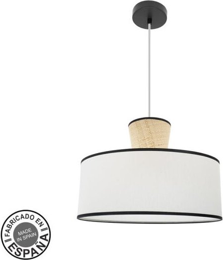 Fabrilamp - Kambodscha Pendelleuchte 1xe27 schwarz/weiß/natur regx50x50cm