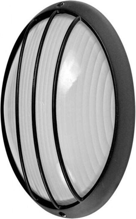 Fabrilamp - Wandleuchte ext.oval aluminium aquila grand 1xe27 schwarz 11x32x20,5 cm ip44