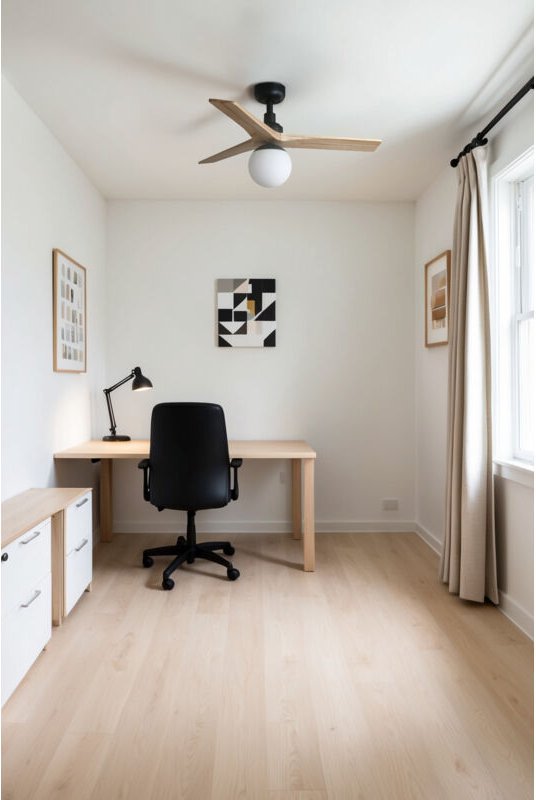 Klim s Ventilator mit Licht schwarz/Eiche Ø92cm