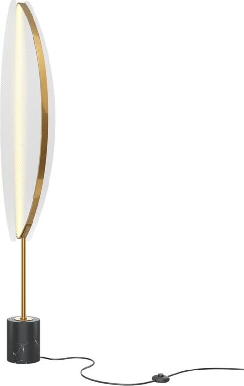 Maytoni Breeze Moderne integrierte LED-Stehleuchte, dimmbar, Messing, 3000 K, 1980 lm, Acrylschirm