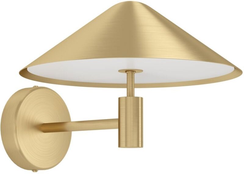 Wandlampe Paraguay, elegante Wandleuchte für innen, Wand-Flurlampe aus Metall in Messing-Gebürstet, Lampe mit E27 Fassun...