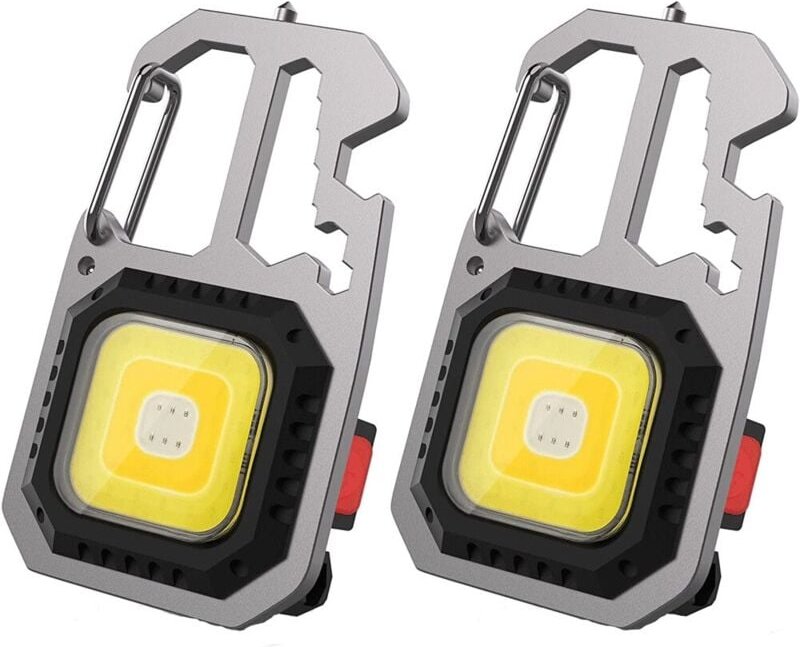 2er-Set Arbeitsscheinwerfer, LED, 7 in 1, 6 Watt, 800 Lumen, wasserdicht, Typ C, Outdoor, mit Magnet, schwarz