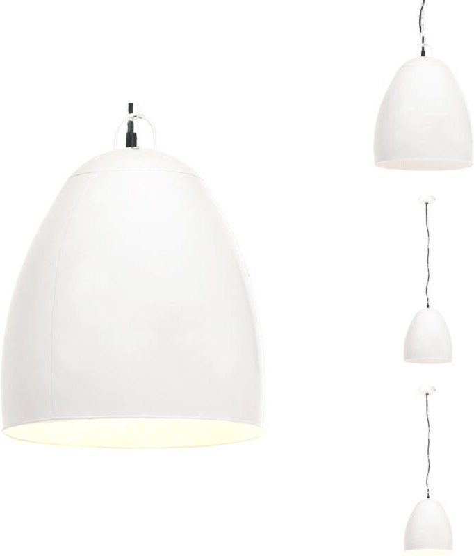 Hängelampe Industriestil 25 w Weiß Rund 42 cm E27 - Hängelampe - Industrielampen - Wohnraumbeleuchtung - Küchenlampe - E...
