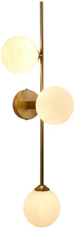 Trade Shop - APPLIQUE A PARETE BRONZO METALLO CON 3 SFERE LAMPADA DA MURO MINAMALISTA ATTACCO G9 AQ57 -