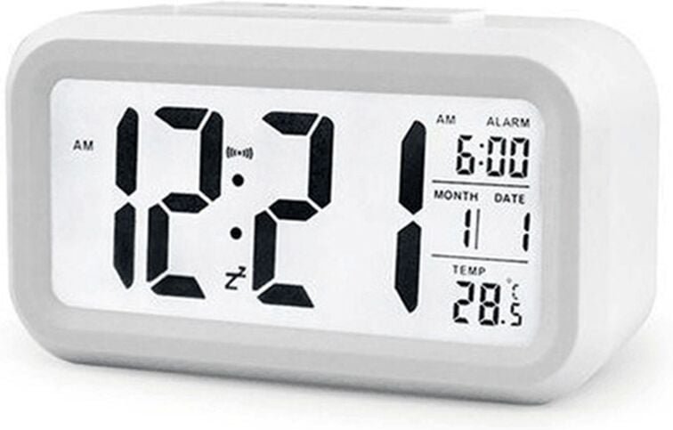Led Digital Wecker Snooze Elektronische Home Deco Weiß