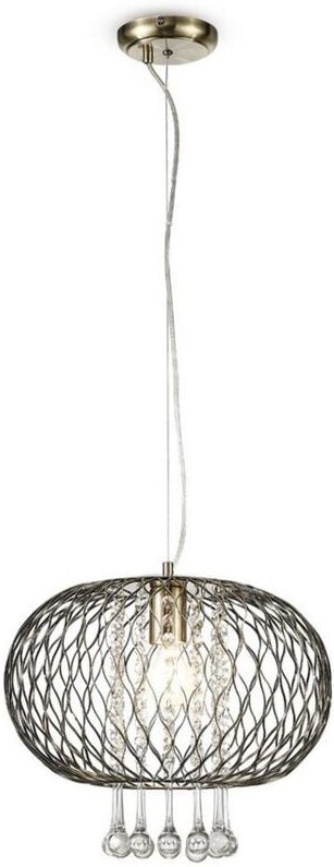 Inspired Diyas - Chelsie - Große Decke Anhänger 1 Licht Antik Messing, Klarglas