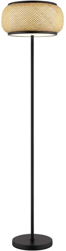 Stehlampe Standleuchte Bürolampe schwarz Bambus CCT LED Memoryfunktion H 146 cm