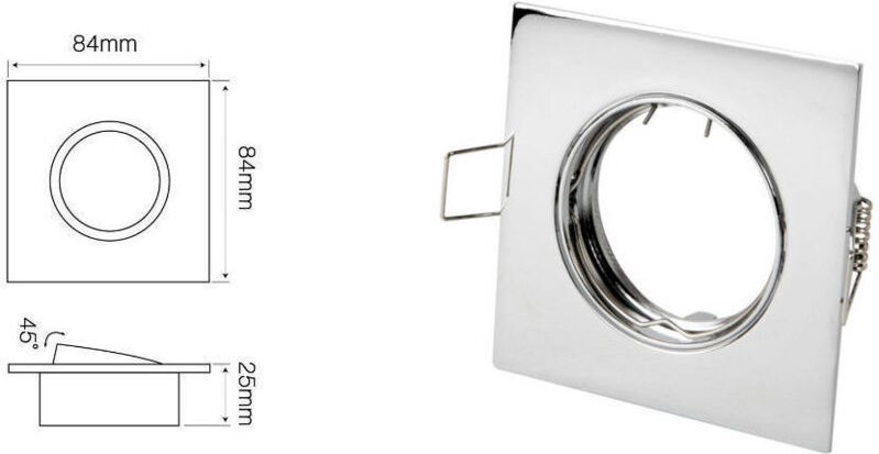 LL-OSK-CR-242960: LED line® quadratische Leuchte, beweglich, Chrom, Guss