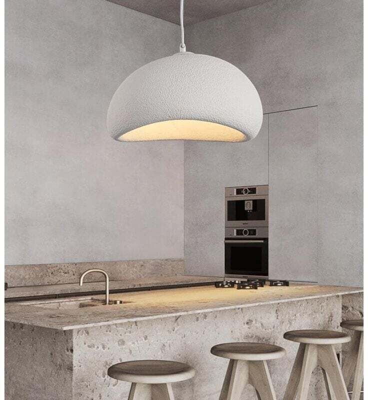 30 cm hoher Kronleuchter im japanischen Wabi-Sabi-Stil aus Kunststein, Pendelleuchte aus Kunstharz mit natürlichem Licht...