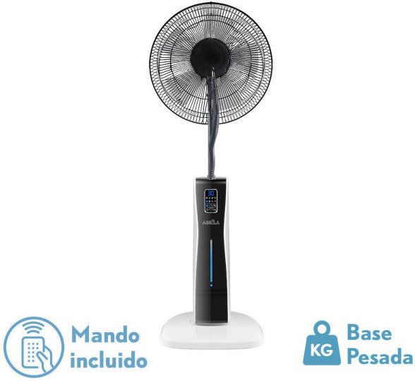 Fan de stehend corvo schwarz/weiß 3 speed.75w.5asp Vernebler 125x43x40cm Fernbedienung und Timer, Wassertank de 2l