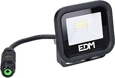 EDM - Strahler led 10w 800lm 6400k Kaltlicht schwarz Serie 9,2x8,1x2,7cm