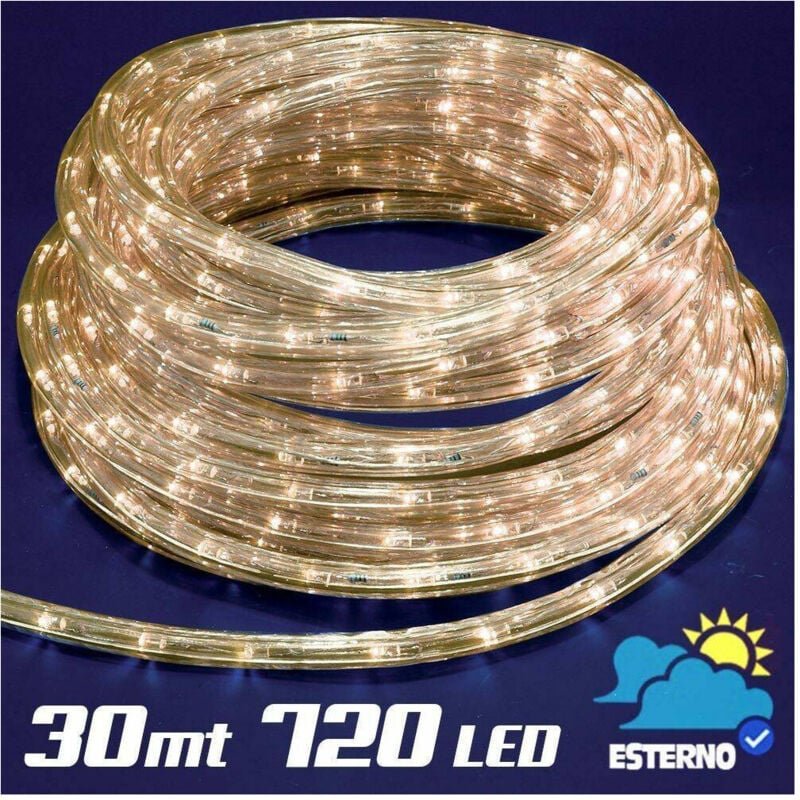 Thumbnail - Trade Shop Traesio - Trade Shop - lichtschlauch 30 meter led warmweiss 720 lichter für innen und aussen -