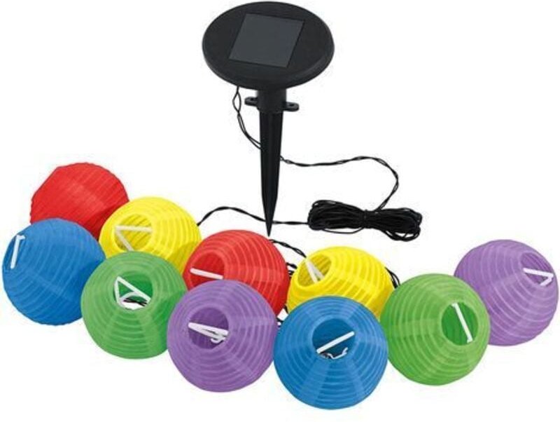 Led Solar Steck Leuchte Lampions mehrfarbig Erdspieß Außen Garten Lichterkette Terrassen Lampe Deko-Lichter