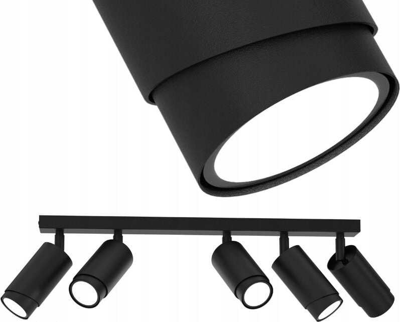 Frei. Deckenleuchte LED-Streifen verstellbar 5x Gu10 EWILIGHT Bevel schwarz