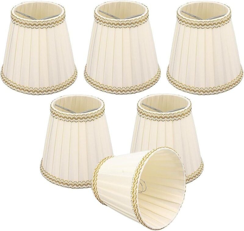 6 Stück Clip-on Lampenschirme für Tischlampen, Stehlampen und Nachttischlampen, 90 x 140 x 130 mm, für Kronleuchter, E14...