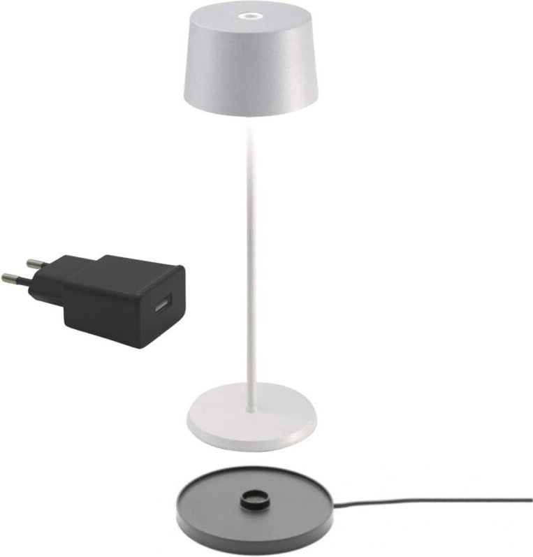 Olivia Pro White wiederaufladbare und dimmbare LED-Tischleuchte