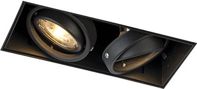 Einbaustrahler schwarz drehbar und neigbar rahmenlos 2-flammig- Oneon 2
