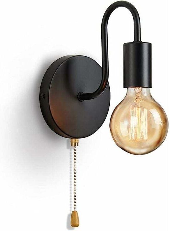 Vintage Wandleuchte E27 Standard-Sockel Industrielle Innenwandleuchten Retro-Metalllampe mit Schalter für Wohnzimmer Sch...