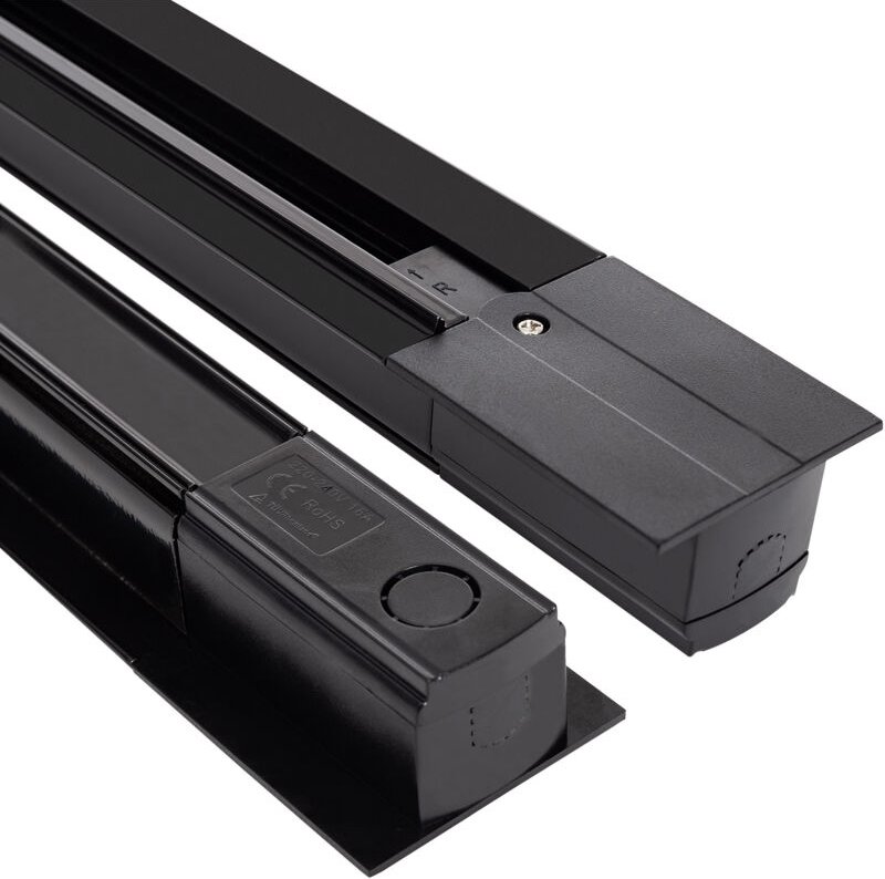 Ledkia - 3-Phasenstromschiene Borgia Unterputz/ Einbau Aluminium für led Strahler 1m Schwarz
