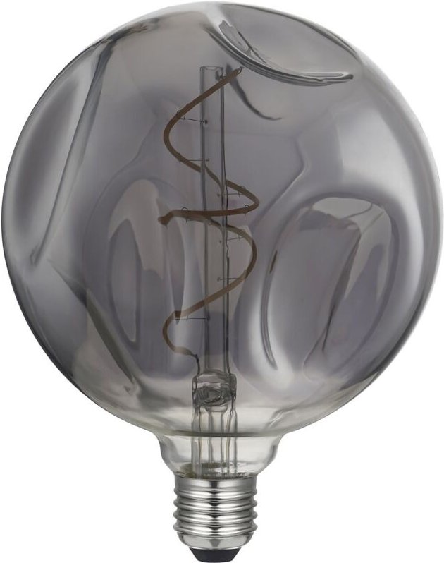 Creative Cables - Tageslicht italien led birne vintage globo d.140 gestossen e27 5w 2000k unregelmÄssig glas rauch grau ...