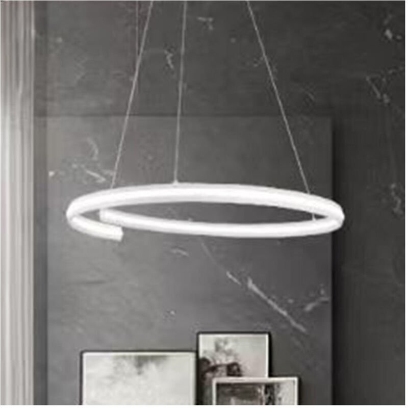 Trade Shop - led-stahl modern to semicerchio 100W to sospension luce 6500K 70CM bianco 33429 -
