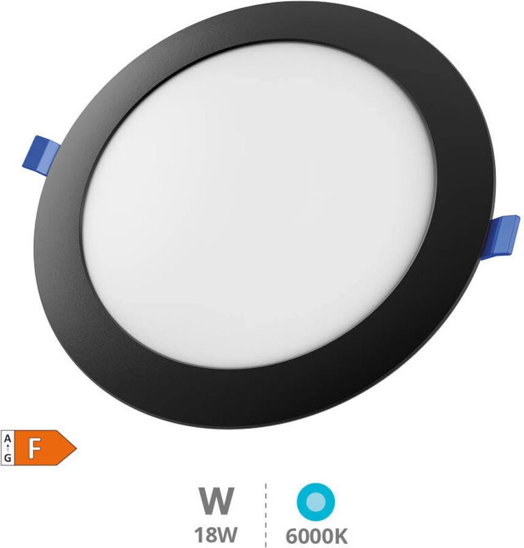 Belur 18W 6500K runder LED-Einbaustrahler schwarz