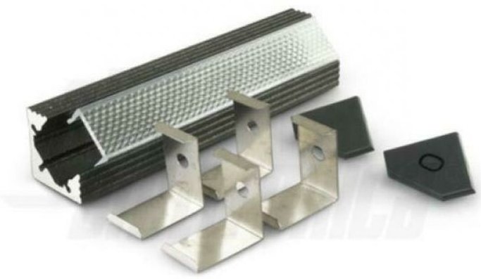 Alpha Elettronica - Alpha electronic aluminiumprofil 2mt schwarz ecke jo380/152n-42k