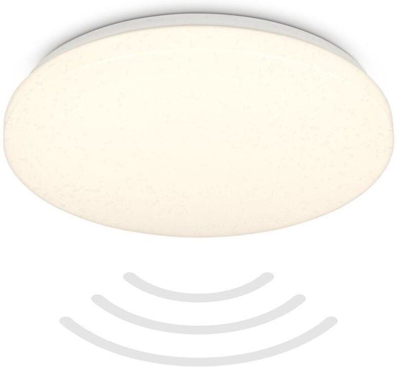 B.k.licht - Deckenlampe Ø27 cm - 13W, 1300lm, led, mit Bewegungsmelder, IP54, warmweiß, weiß