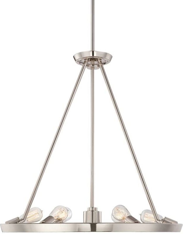 Elstead Theater Row - 6 Light Pendel Kronleuchter Light Imperial Silver, E27
