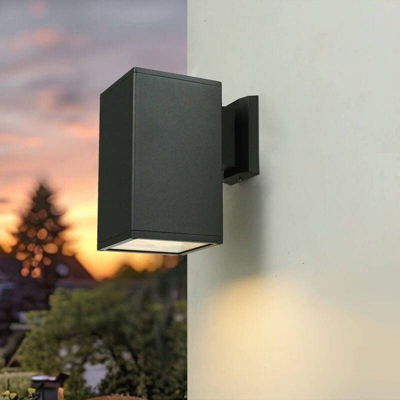 Licht-erlebnisse - Außenlampe Wand IP54 Anthrazit E27 Glas Metall Modern Außenwandleuchte Haus