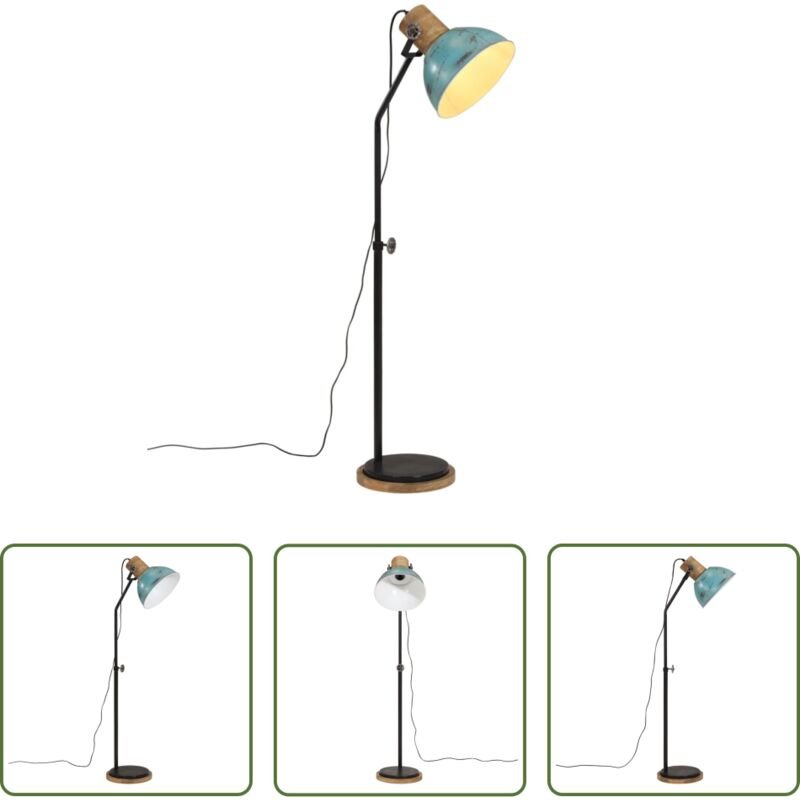 Industriestil - Stehleuchte 25 W Blau 30x30x100-150 cm E27