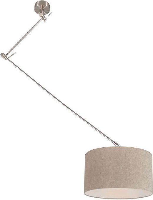 Hängelampe Stahl mit Schirm 35 cm taupe verstellbar - Blitz i