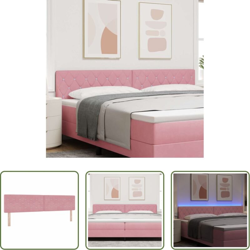 vidaXL RGB LED Streifen - LED Kopfteil mit LED-Lichtleisten Rosa 200 cm Polyester