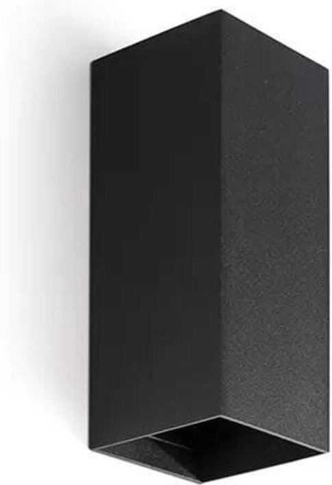 Lune quadratische glatte schwarze Wandleuchte 40547