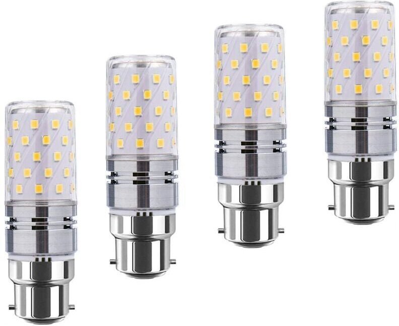 Aougo - B22 LED-Maisbirnen, 12 w, entspricht 100 w Glühlampen, 1200 lm, warmweiß 3000 k, Kronleuchter-Glühbirnen, dekora...