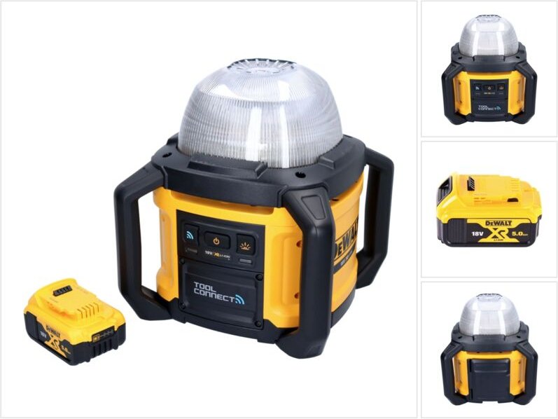 DeWalt DCL 074 Akku Baustellenstrahler Strahler 18 V 5000 lm 4000 Kelvin + 1x Akku 5,0 Ah - ohne Ladegerät