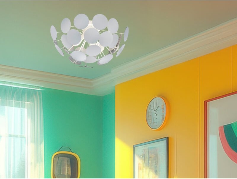 Discalgo Deckenleuchte 3xE14 weiß und dekorative Runden Ø54 cm Trio Lighting