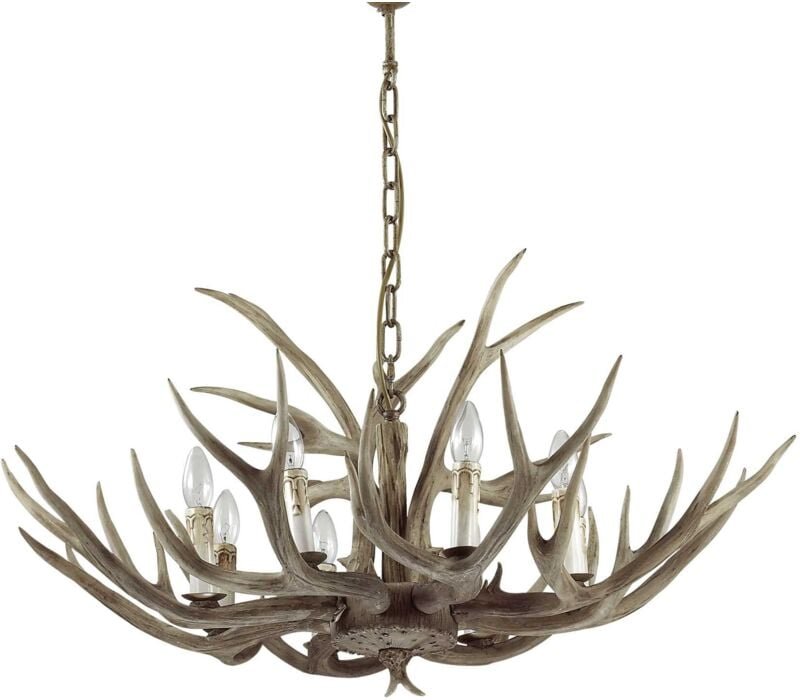 Thumbnail - Chalet - 8 Lichtanhänger Kronleuchter Hellbraun, E14 - Ideal Lux