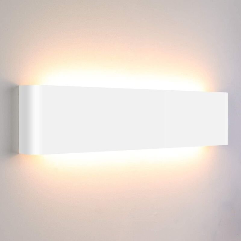 18W 40CM Wandleuchte Innen LED Modern Wandlampe Weiß Up Down Flurlampe Wand Wandbeleuchtung IP44 aus Dickes Aluminium fü...
