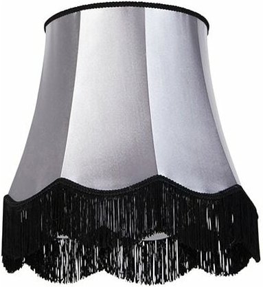 Seidenlampenschirm schwarz mit grau 45 cm - Granny