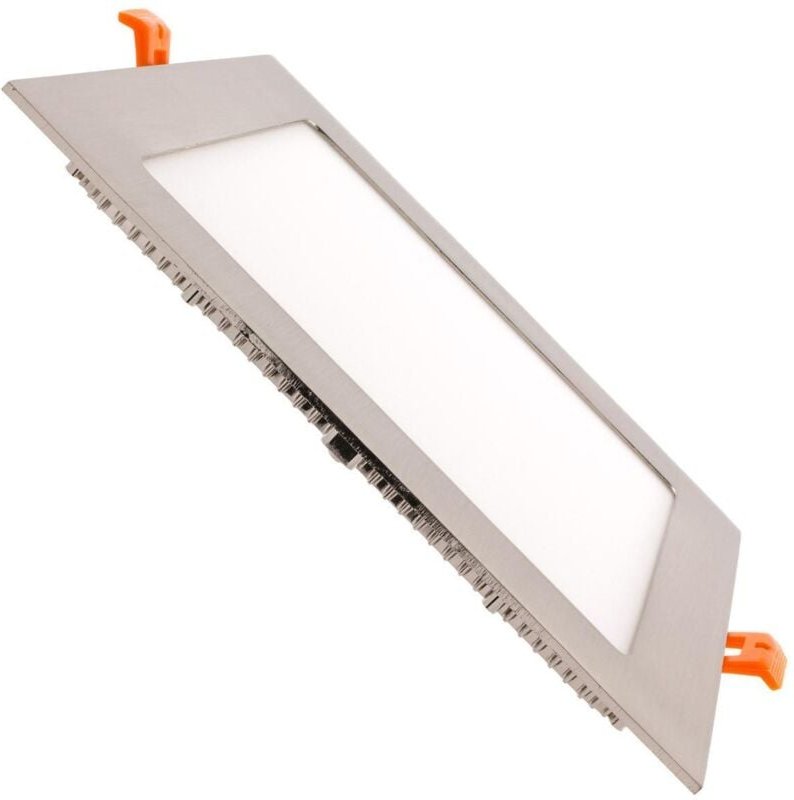 Efectoled - led Einbaustrahler flach Eckig SuperSlim 18W lifud Silber Ausschnittmasse205x205 mm 3000K Warmweiß