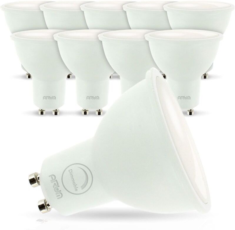Thumbnail - Arum Lighting - Charge von 10 Led Birnen GU10 7W eq. 60W Dimmbar Farbtemperatur: Warmweiß 2700K