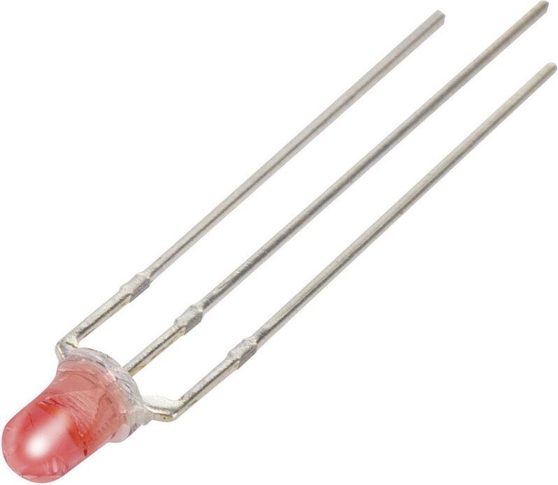 YBR-30FRW00-A led bedrahtet Rot, Weiß Rund 3 mm 1000 mcd, 1870 mcd 46 °, 44 ° 20 mA, - Tru Components
