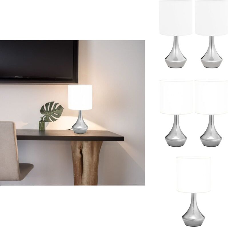 Thumbnail - Vidaxl - Tischlampen 2 Stk. Touch-Sensor Weiß E14 - Tischlampe - Stehlampe - Wohnzimmer Deko - led Licht - Modernes Desi...