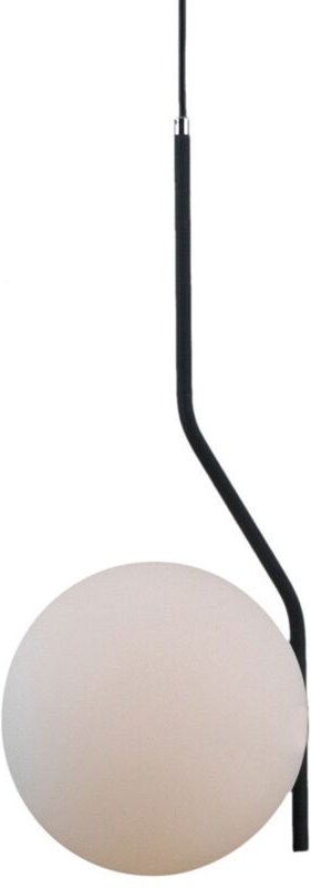 Carimi - Moderner hängender Anhänger Satinschwarz 1 Licht mit weißem Schatten, E27 - Italux