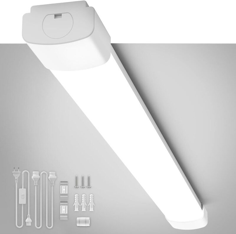Amdelne Feuchtraumleuchte 60cm LED Röhre 18W Kaltlweiß Feuchtraumlampe IP65 Wandleuchte Werkstattlampe Kellerleuchte Dec...
